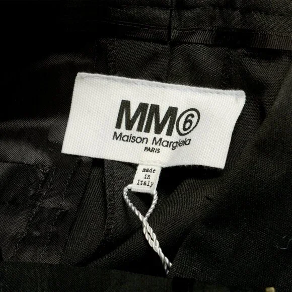 Maison Margiela MM6 Women's Black/Gray Straight Leg Pants US S IT 40 - Picture 4 of 5